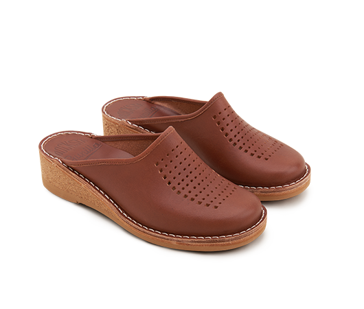 Slippers - Gunilla 902 Swedish Brown Leather Vegetable-tanned leather | Docksta Sko