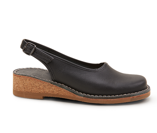 Slippers - Gunilla ballerina Svart Vegetable-tanned leather | Docksta Sko