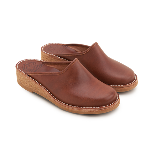 Slippers - Gunilla 911 Vegetable tanned leather - Brown | Docksta Sko