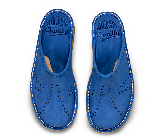 Slippers - Gunilla 901 Coboltblue nubuck Nubuck | Docksta Sko