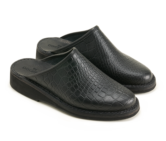 Slippers - Billies Black Croco | Docksta Sko