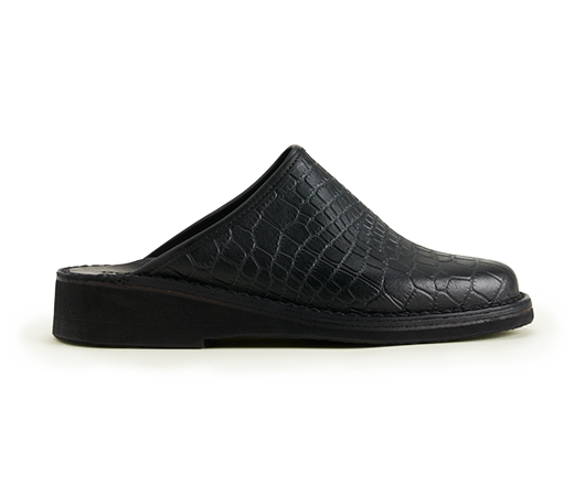 Slippers - Billies Black Croco | Docksta Sko