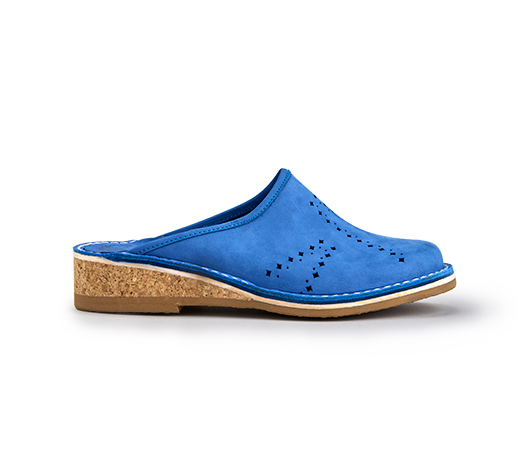 Slippers - Gunilla 901 Coboltblue nubuck Nubuck | Docksta Sko