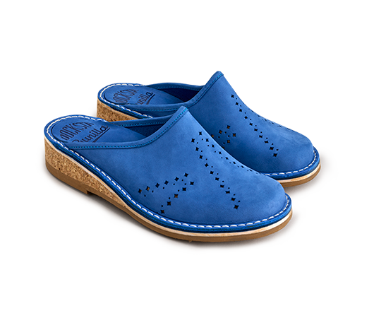 Slippers - Gunilla 901 Coboltblue nubuck Nubuck | Docksta Sko